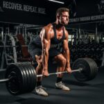 Athlete performing deadlift in gym, symbolizing muscle recovery and performance enhancement related to Testosterone Enanthate benefits.